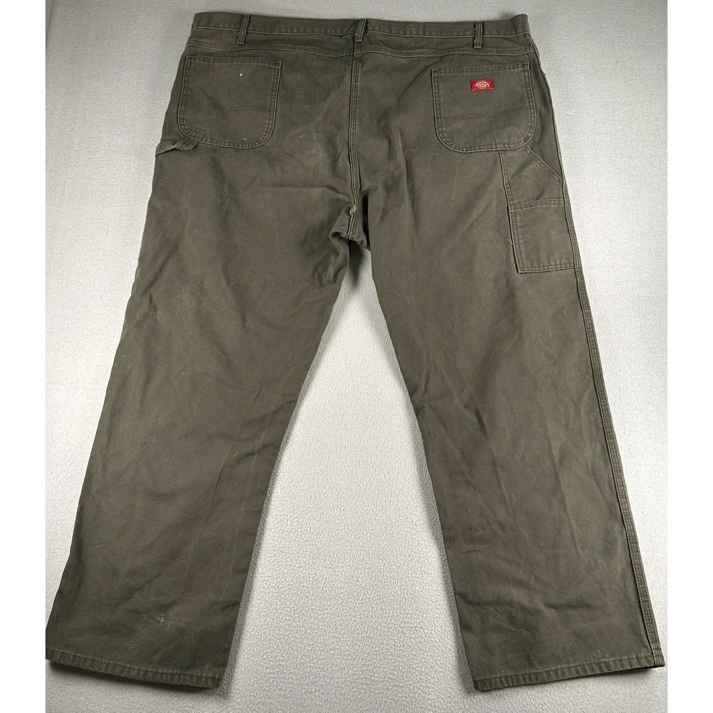 Dickies Men's Green Canvas Cotton Carpenter Work Pants 50x31.5 Construction